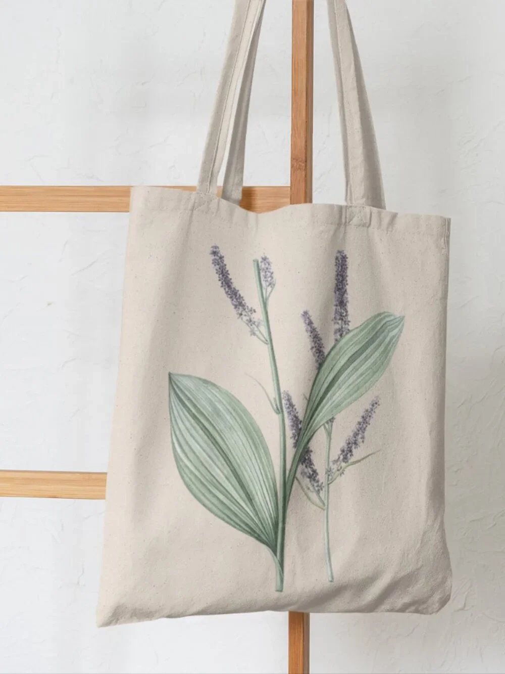 Black False Hellebore Vintage Floral Print Graphic Canvas Tote Bag